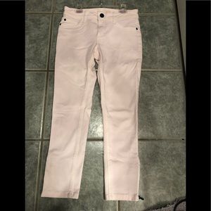 DL1961 Light Pink Jeans with black ankle Zips